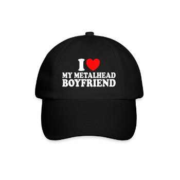 Ich liebe Metal, ich liebe meinen Metal-Freund - Baseballkappe - Schwarz/Schwarz - Vorne