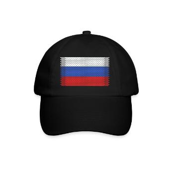 heart russia flag moscow russia style russian - Baseball Cap - black/black - Front