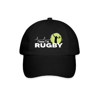 rugby rugby players rugby season this is rugby - Baseball Cap - black/black - Front