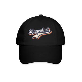Österreich Klagenfurt Kärnten Vintage Typografie - Baseballkappe - Schwarz/Schwarz - Vorne