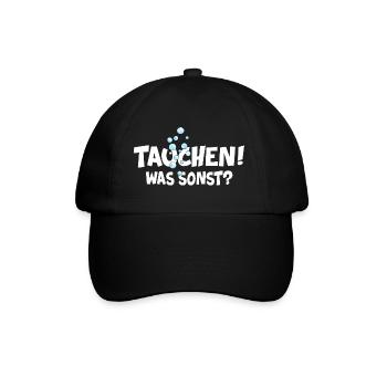 apnoe tauchen was sonst oxygen taucher - Baseballkappe - Schwarz/Schwarz - Vorne