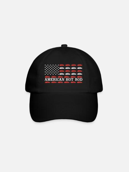Hot Rod USA America - Baseballkappe - Schwarz/Schwarz