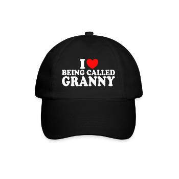Geschenk für Omas Ich liebe es, Oma genannt zu werden - Baseballkappe - Schwarz/Schwarz - Vorne