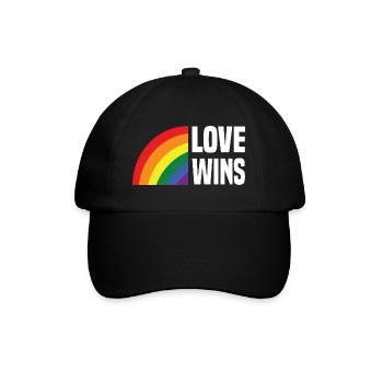 Love Wins Regenbogen - Baseballkappe - Schwarz/Schwarz - Vorne