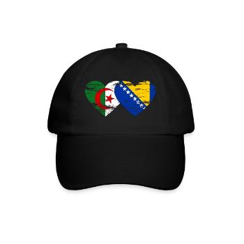 Algérie Bosnie drapeau coeur utilisé - Casquette classique - noir/noir - Devant