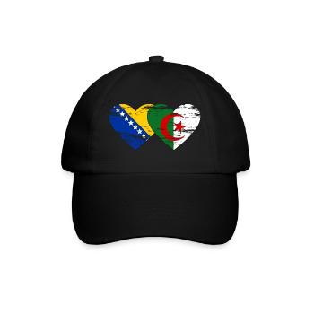 Bosnie Algérie drapeau coeur utilisé - Casquette classique - noir/noir - Devant