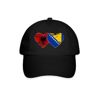 Albanie Bosnie drapeau coeur utilisé - Casquette classique - noir/noir - Devant