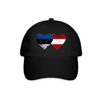 Estonia Austria Flag Heart Used - Baseball Cap - black/black - Front