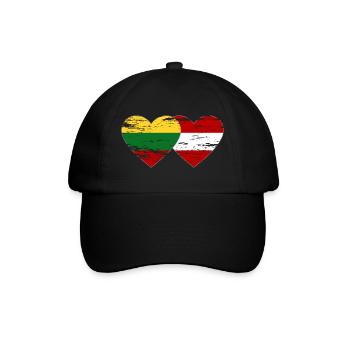 Lithuania Austria Flag Heart Used - Baseball Cap - black/black - Front