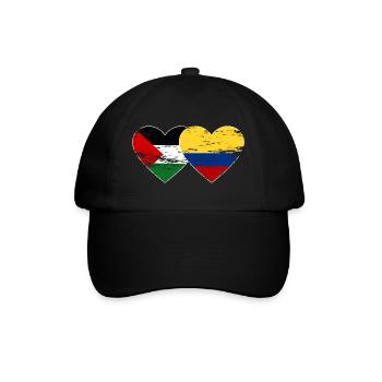 Coeur de drapeau de la Palestine Colombie utilisé - Casquette classique - noir/noir - Devant
