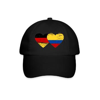 Germany Colombia Flag Heart Used - Baseball Cap - black/black - Front