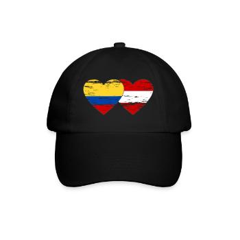 Colombia Austria Flag Heart Used - Baseball Cap - black/black - Front