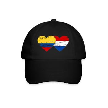 Colombia Holland Flag Heart Used - Baseball Cap - black/black - Front