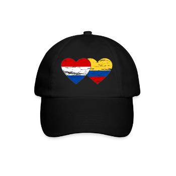 Colombia Holland Flag Heart Used - Baseball Cap - black/black - Front
