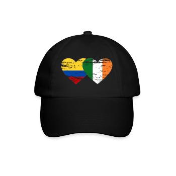 Colombie Irlande drapeau coeur utilisé - Casquette classique - noir/noir - Devant