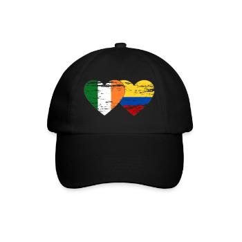 Irlande Colombie drapeau coeur utilisé - Casquette classique - noir/noir - Devant