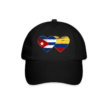Cuba Colombie Drapeau Coeur Utilisé - Casquette classique - noir/noir - Devant