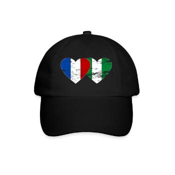 France Nigeria Drapeau Coeur Utilisé - Casquette classique - noir/noir - Devant