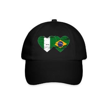 Nigeria Brazil Flag Heart used - Baseball Cap - black/black - Front