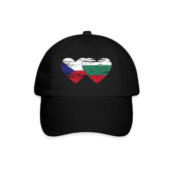 République tchèque bulgare drapeau coeur utilisé - Casquette classique - noir/noir - Devant