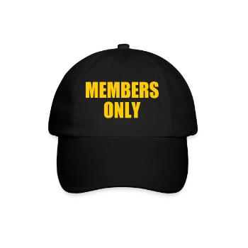 Members only - Baseballkappe - Schwarz/Schwarz - Vorne