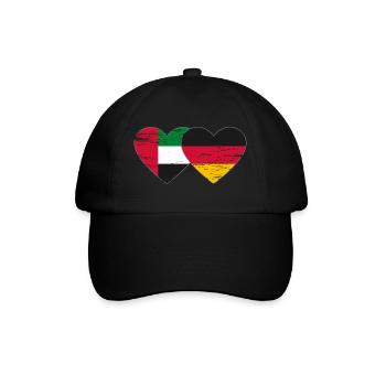 United Arab Emirates Germany Heart - Baseball Cap - black/black - Front