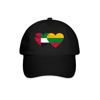 Émirats arabes unis Lituanie Drapeau Coeur - Casquette classique - noir/noir - Devant
