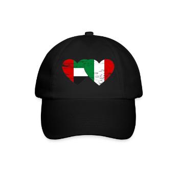 Émirats arabes unis Italie Drapeau Coeur - Casquette classique - noir/noir - Devant