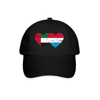 Émirats arabes unis Luxembourg Drapeau Coeur - Casquette classique - noir/noir - Devant