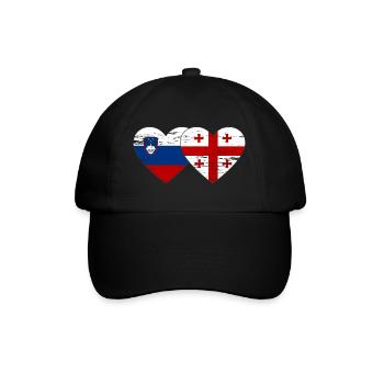 Slovénie Drapeau de la Géorgie coeur utilisé - Casquette classique - noir/noir - Devant