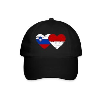 Slovénie Indonésie Drapeau Coeur utilisé - Casquette classique - noir/noir - Devant