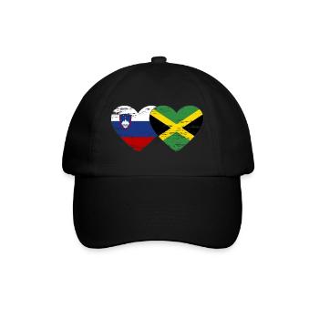Slovénie Jamaïque drapeau coeur utilisé - Casquette classique - noir/noir - Devant