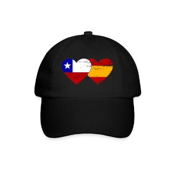Chili Espagne drapeau coeur utilisé - Casquette classique - noir/noir - Devant