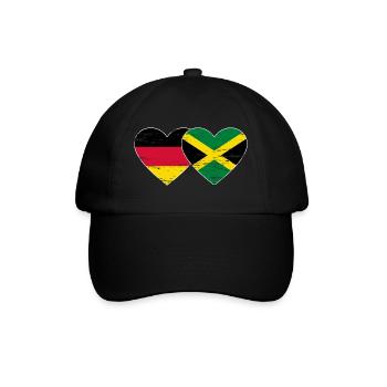 Allemagne Jamaïque Drapeau Coeur utilisé - Casquette classique - noir/noir - Devant