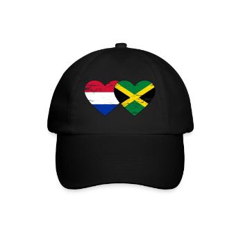 Hollande Jamaïque drapeau coeur utilisé - Casquette classique - noir/noir - Devant