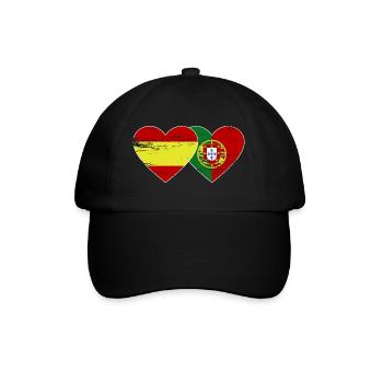 Espagne Portugal Drapeau Coeur utilisé - Casquette classique - noir/noir - Devant