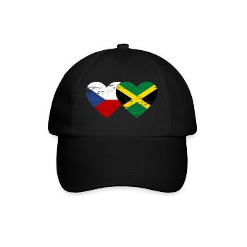 République tchèque Jamaïque Drapeau Coeur utilisé - Casquette classique - noir/noir - Devant