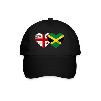 Géorgie Jamaïque drapeau coeur utilisé - Casquette classique - noir/noir - Devant