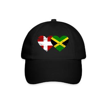 Danemark Jamaïque drapeau coeur utilisé - Casquette classique - noir/noir - Devant