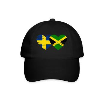 Suède Jamaïque Drapeau Coeur utilisé - Casquette classique - noir/noir - Devant