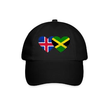 Islande Jamaïque drapeau coeur utilisé - Casquette classique - noir/noir - Devant