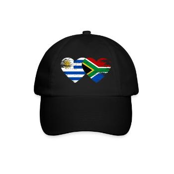 Uruguay Südafrika Flagge Herz used - Baseballkappe - Schwarz/Schwarz - Vorne