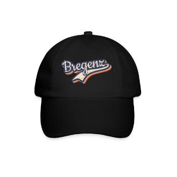 Österreich Bregenz Vorarlberg Vintage Typografie - Baseballkappe - Schwarz/Schwarz - Vorne