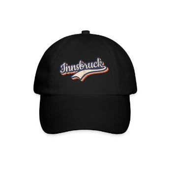 Österreich Innsbruck Tirol Vintage Typografie - Baseballkappe - Schwarz/Schwarz - Vorne
