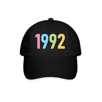 Jahr 1992, 30 Jahre alt, Geschenk zum 30. Geburtstag - Baseballkappe - Schwarz/Schwarz - Vorne