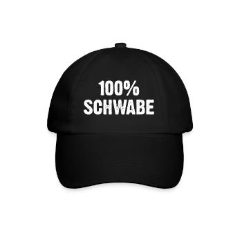 100% Schwabe - Baseballkappe - Schwarz/Schwarz - Vorne