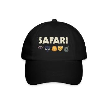 Safari Africa Wildlife Big Five Gift - Baseball Cap - black/black - Front