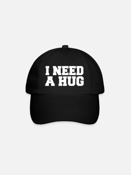 I Need A Hug - Umarmung Corona Geschenk Spruch - Baseballkappe - Schwarz/Schwarz