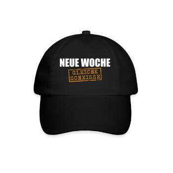Neue Woche, gleiche Scheisse - Baseballkappe - Schwarz/Schwarz - Vorne