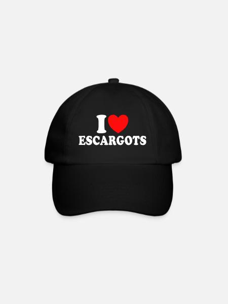 Humour I Love Escargots Cuisine - Casquette classique - noir/noir